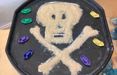 pirate themed activity tray