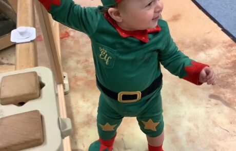 Nursery child in elf fancy dress